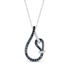 Thumbnail Image 1 of Black & White Diamond Teardrop Necklace 1/3 ct tw Sterling Silver 18&quot;