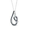 Thumbnail Image 2 of Black & White Diamond Teardrop Necklace 1/3 ct tw Sterling Silver 18&quot;