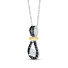 Thumbnail Image 2 of Black & White Diamond Teardrop Necklace 1/5 ct tw Sterling Silver & 10K Yellow Gold 18&quot;