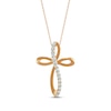 Thumbnail Image 0 of Diamond Looping Cross Necklace 1/2 ct tw 10K Rose Gold 18"