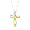 Thumbnail Image 1 of Diamond Looping Cross Necklace 1/2 ct tw 10K Yellow Gold 18&quot;