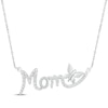 Thumbnail Image 1 of Diamond &quot;Mom&quot; Smile Necklace 1/20 ct tw Sterling Silver 18&quot;