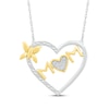 Thumbnail Image 1 of Diamond Mom Heart Necklace 1/20 ct tw Sterling Silver & 10K Yellow Gold 18&quot;