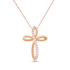 Thumbnail Image 0 of Diamond Looping Cross Necklace 1/4 ct tw 10K Rose Gold 18"