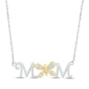 Thumbnail Image 1 of Diamond Accents Mom Butterfly Necklace Sterling Silver & 10K Yellow Gold 18&quot;