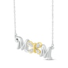 Thumbnail Image 2 of Diamond Accents Mom Butterfly Necklace Sterling Silver & 10K Yellow Gold 18&quot;