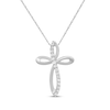 Thumbnail Image 0 of Diamond Looping Cross Necklace 1/4 ct tw 10K White Gold 18"