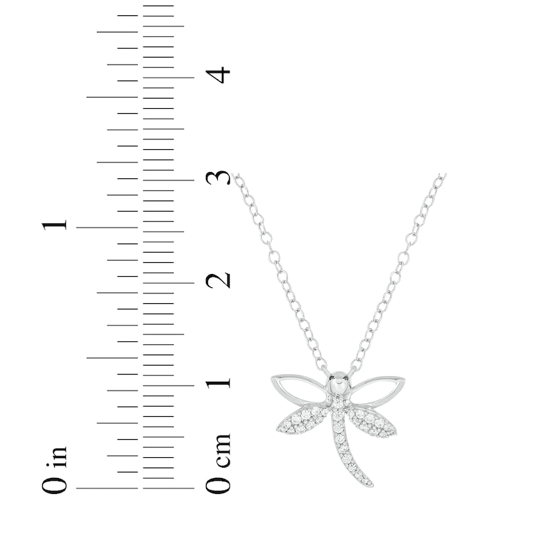 Main Image 3 of Diamond Dragonfly Necklace 1/10 ct tw Sterling Silver 18&quot;