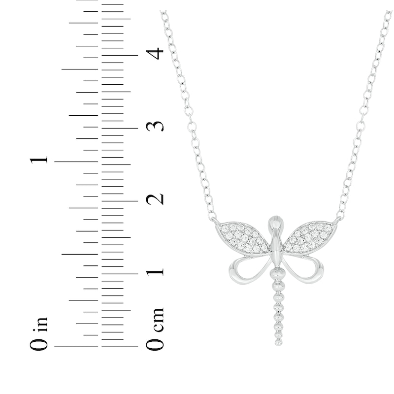 Main Image 3 of Diamond Dragonfly Necklace 1/6 ct tw Sterling Silver 18&quot;