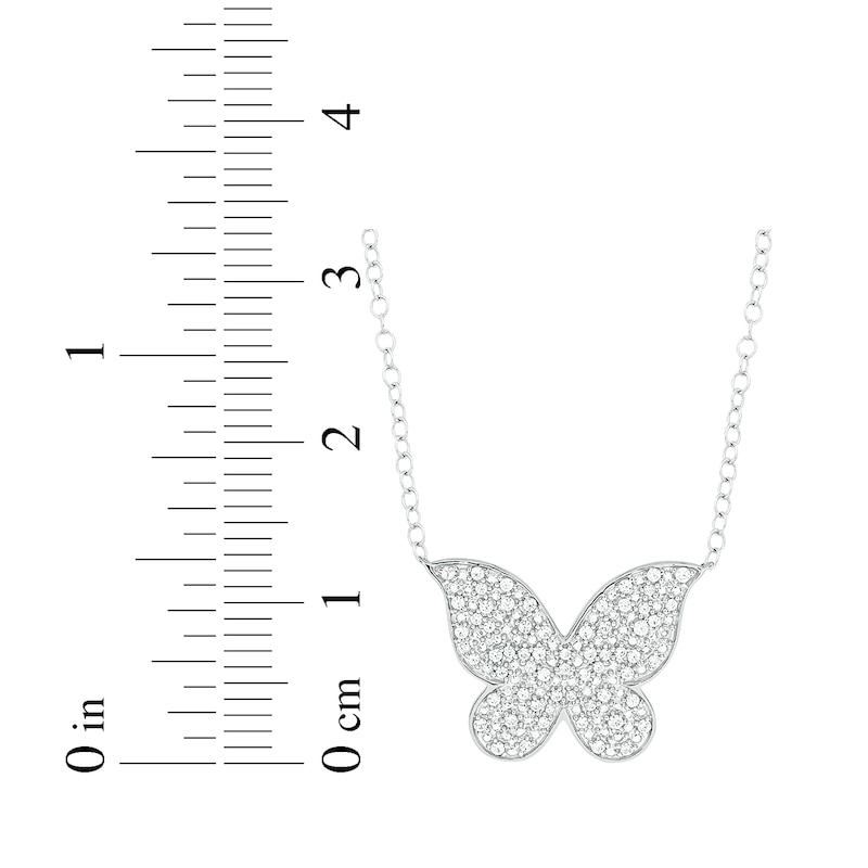 Main Image 3 of Diamond Butterfly Necklace 1/5 ct tw 10K White Gold 18&quot;