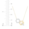 Thumbnail Image 3 of Diamond Honeycomb & Bee Necklace 1/5 ct tw 10K Yellow Gold 18&quot;