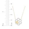 Thumbnail Image 3 of Diamond Honeycomb & Bee Necklace 1/4 ct tw 10K Yellow Gold 18&quot;