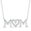 Thumbnail Image 1 of Diamond &quot;Mom&quot; Heart Necklace 1/15 ct tw Sterling Silver 18&quot;