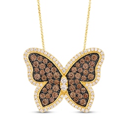 Le Vian Vault Diamond Butterfly Necklace 2-1/2 ct tw 14K Honey Gold 20&quot;