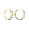 Thumbnail Image 4 of Men's Baguette-Cut Diamond Hoop Earrings 1 ct tw 14K Yellow Gold