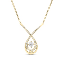 Love Entwined Diamond Necklace 1/6 ct tw 10K Yellow Gold 18&quot;