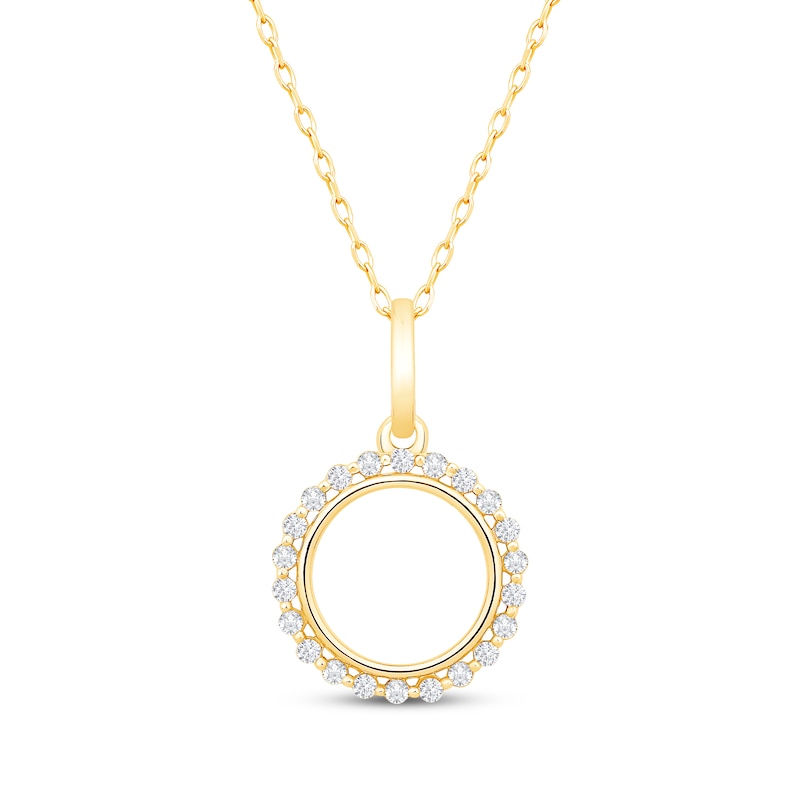 Main Image 1 of Diamond Eternity Necklace 1/8 ct tw 10K Yellow Gold 18&quot;