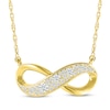 Thumbnail Image 1 of Diamond Cobblestone Infinity Necklace 1/3 ct tw 10K Yellow Gold 18&quot;