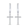 Thumbnail Image 2 of Men's Diamond Cross Dangle Earrings 1/4 ct tw Sterling Silver