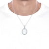 Thumbnail Image 3 of Men's Diamond Oval Necklace 1/3 ct tw Sterling Silver 22&quot;