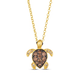 Le Vian Garden Party Diamond Turtle Necklace 5/8 ct tw 14K Honey Gold 19&quot;