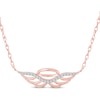 Thumbnail Image 0 of Diamond Angel Wings & Halo Necklace 1/8 ct tw 10K Rose Gold 18"