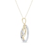 Thumbnail Image 2 of Diamond Accent Swirl Circle Necklace 10K Two-Tone Gold 18&quot;