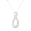 Thumbnail Image 1 of Round & Baguette-Cut Diamond Infinity Pendant 1/3 ct tw 10K White Gold 18&quot;