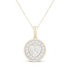 Thumbnail Image 1 of Diamond Heart Circle Necklace 1/5 ct tw 10K Yellow Gold 18&quot;