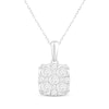 Thumbnail Image 1 of Multi-Diamond Cushion-Shaped Necklace 1/5 ct tw Sterling Silver 18&quot;