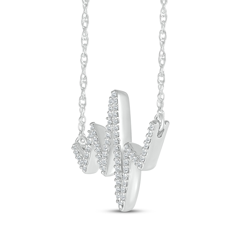 Main Image 2 of Diamond Heartbeat Necklace 1/10 ct tw 10K White Gold 18&quot;