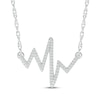 Thumbnail Image 1 of Diamond Heartbeat Necklace 1/10 ct tw Sterling Silver 18&quot;