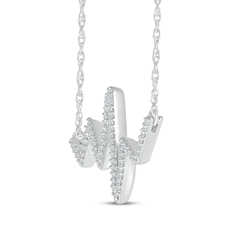 Main Image 2 of Diamond Heartbeat Necklace 1/10 ct tw Sterling Silver 18&quot;