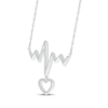 Thumbnail Image 2 of Diamond Heartbeat with Heart Dangle Necklace 1/20 ct tw Sterling Silver 18&quot;