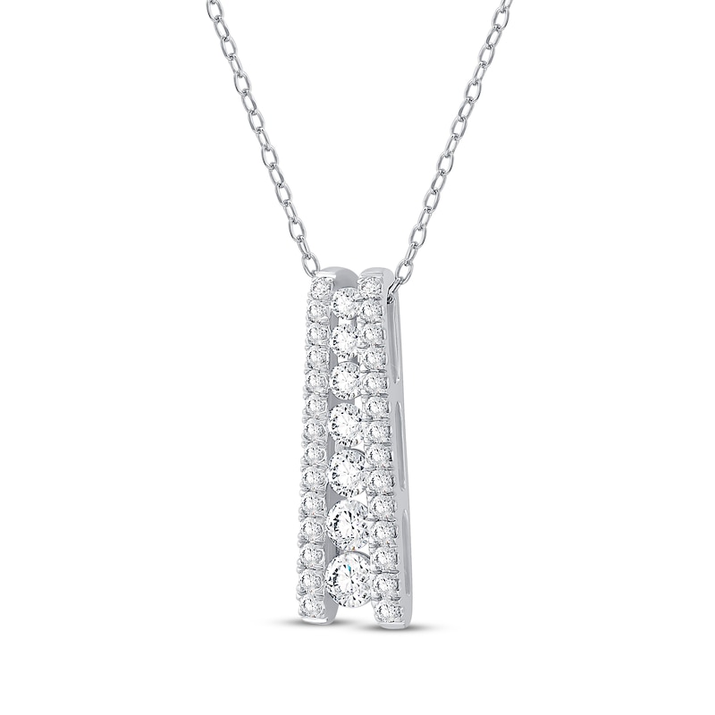 Main Image 2 of Diamond Ladder Necklace 1 ct tw 10K White Gold 18&quot;