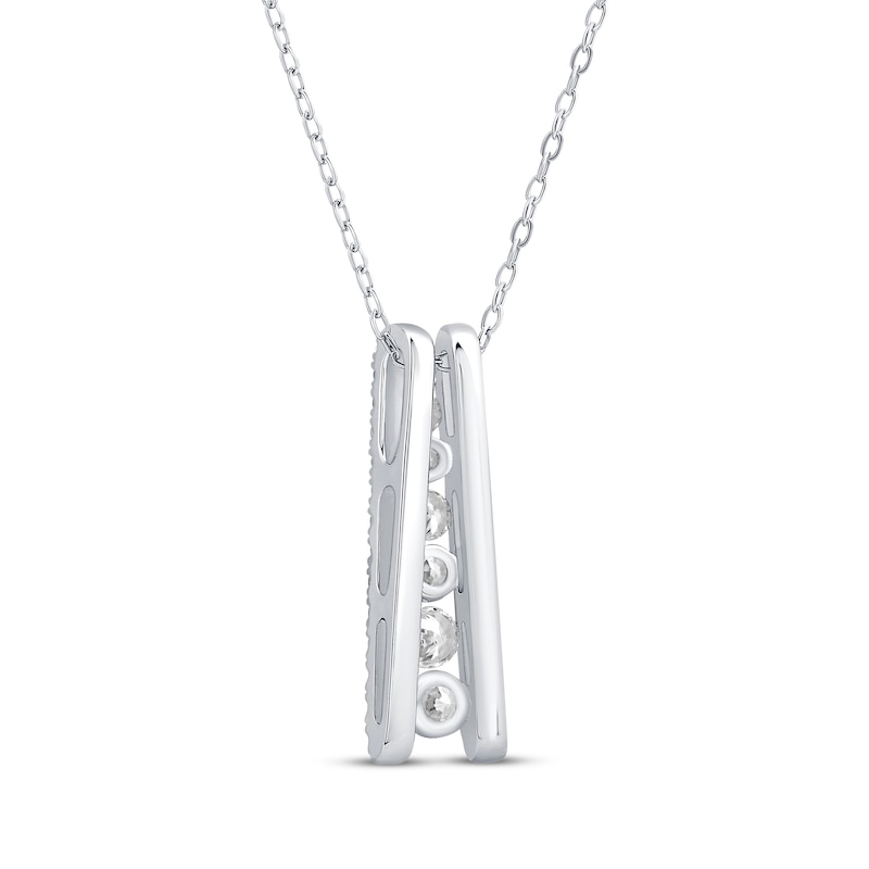 Main Image 3 of Diamond Ladder Necklace 1 ct tw 10K White Gold 18&quot;