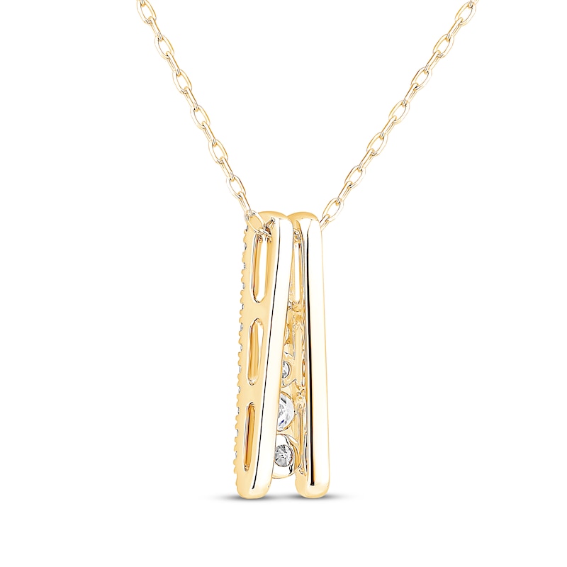 Main Image 3 of Diamond Ladder Necklace 1/2 ct tw 10K Yellow Gold 18&quot;