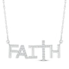 Thumbnail Image 1 of Diamond &quot;Faith&quot; Necklace 1/10 ct tw Sterling Silver 18&quot;