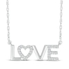 Thumbnail Image 1 of Diamond &quot;Love&quot; Heart Necklace 1/15 ct tw Sterling Silver 18&quot;