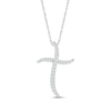 Thumbnail Image 1 of Diamond Wavy Cross Necklace 1/5 ct tw 10K White Gold 18&quot;