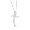 Thumbnail Image 2 of Diamond Wavy Cross Necklace 1/5 ct tw 10K White Gold 18&quot;