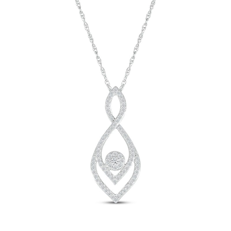 Main Image 1 of Multi-Diamond Infinity Necklace 1/3 ct tw 10K White Gold 18&quot;