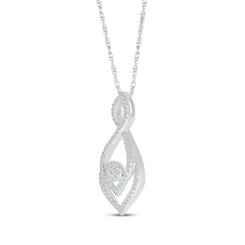 Main Image 2 of Multi-Diamond Infinity Necklace 1/3 ct tw 10K White Gold 18&quot;