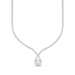 Love Entwined Diamond Riviera Necklace 3 ct tw 14K White Gold 18&quot;