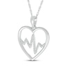 Thumbnail Image 2 of Diamond Heart Outline with Heartbeat Necklace 1/15 ct tw Sterling Silver 18&quot;