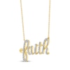 Thumbnail Image 2 of Diamond &quot;Faith&quot; Cursive Necklace 1/4 ct tw 10K Yellow Gold 18&quot;