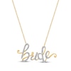 Thumbnail Image 1 of Diamond &quot;Bride&quot; Cursive Necklace 1/5 ct tw 10K Yellow Gold 18&quot;