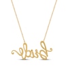 Thumbnail Image 3 of Diamond &quot;Bride&quot; Cursive Necklace 1/5 ct tw 10K Yellow Gold 18&quot;