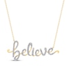 Thumbnail Image 1 of Diamond &quot;Believe&quot; Cursive Necklace 1/4 ct tw 10K Yellow Gold 18&quot;