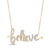 Thumbnail Image 2 of Diamond &quot;Believe&quot; Cursive Necklace 1/4 ct tw 10K Yellow Gold 18&quot;